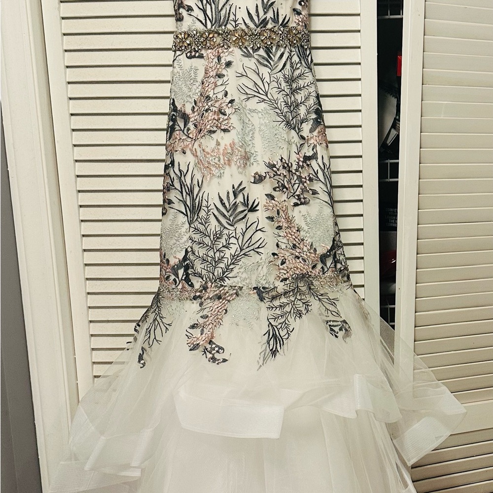 Elegant Floral Embroidered Gown
